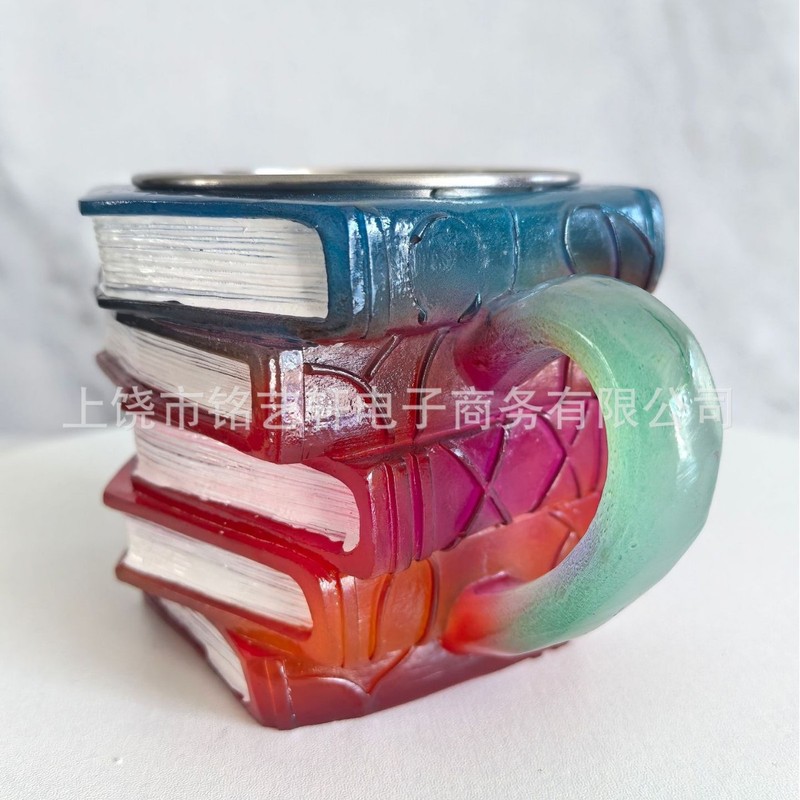 跨境爆款Painted Book Mug书杯马克咖啡水杯树脂装饰礼品彩绘礼物|undefined