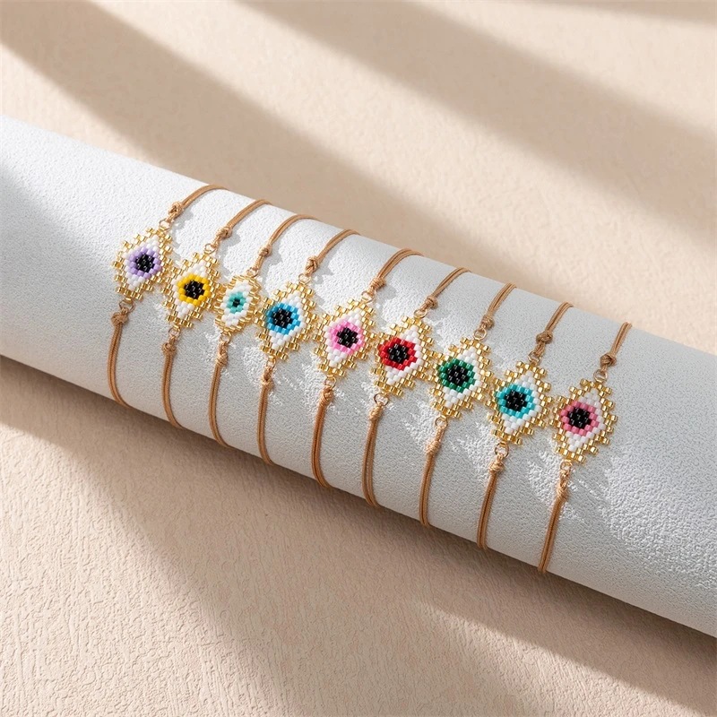 1g Weight Retro Devil's Eye Glass Rope Women's Bracelets
