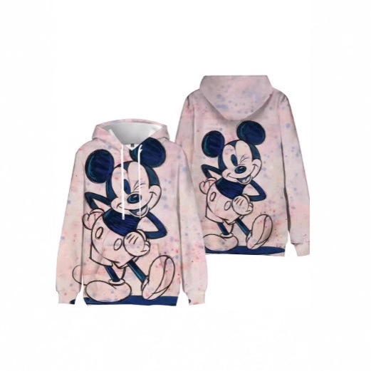 2025 Sweatshirt Hoodie Jacket Clothes Pocket Long Sleeve Pullover Minnie Mickey Top Sports Sweatshirt