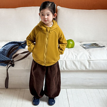2025秋冬新款童装 韩版童装 女童加绒加厚连帽开衫 童幼儿园外套