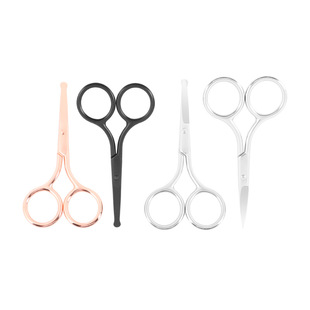 Stainless steel eyebrow scissors nose hair scissors beard straight scissors eyelash scissors makeup tools embroidered small scissors
