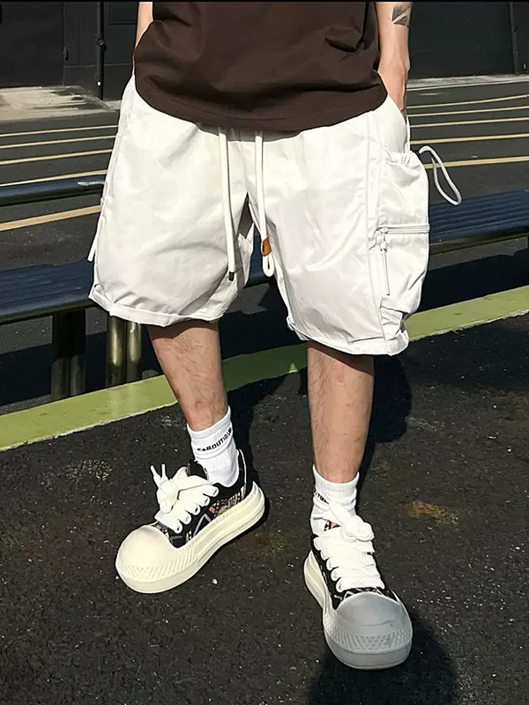 Летняя новая мода на открытом воздухе шорты быстра-сушеные шорты мужской функциональный ветер большие карманы свободные дикие повседневные укороченные брюки