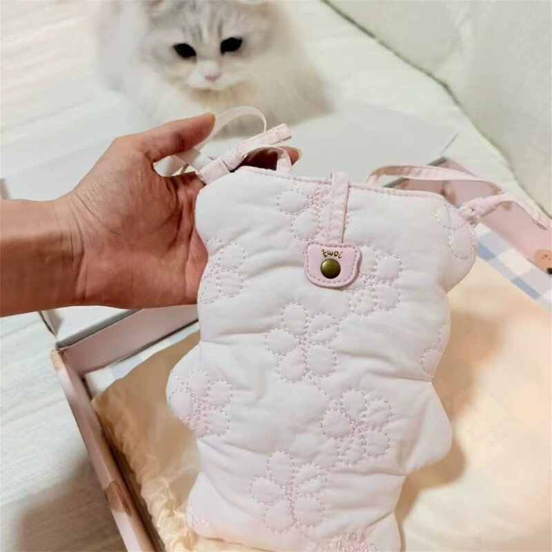 Twoi Mobile Phone Bag Design Lab Cream Pink Floral Series Lace Bear Shoulder Crossbody Bag Coin Purse Twoi Mobile Phone Bag Design Lab Cream Pink Floral Series Lace Bear Shoulder Crossbody Bag Coin Purse