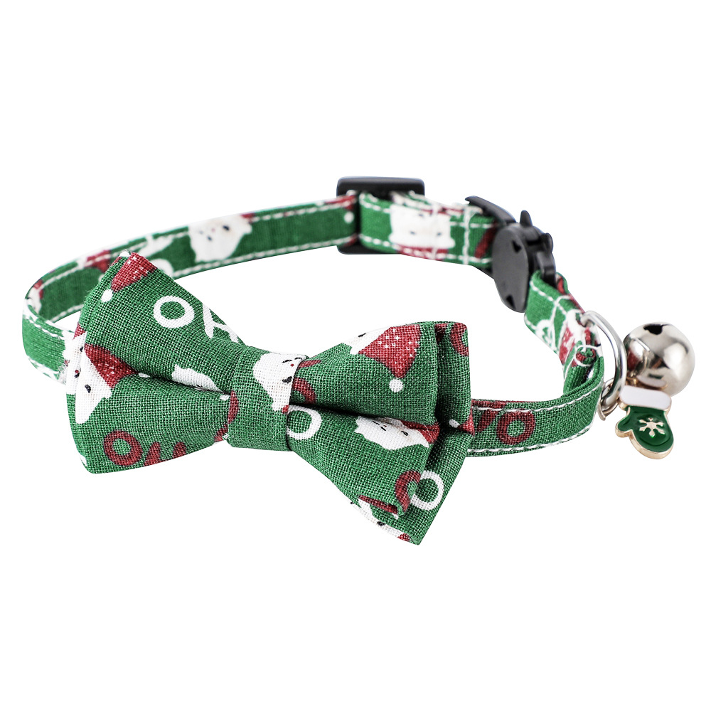 Fabricante de TANPOPO algodón transfronterizo Navidad gatos collar corbata Navidad toalla saliva collar de mascotas