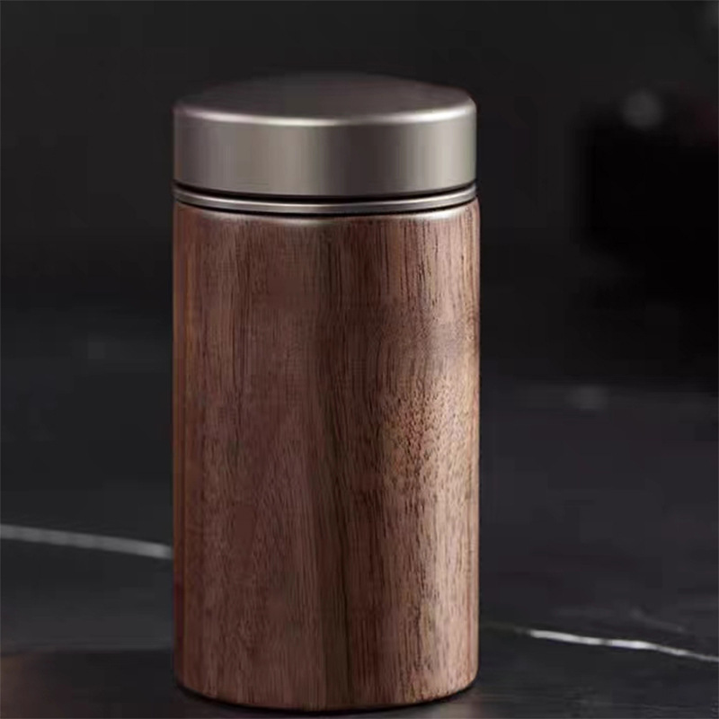 黒檀実木茶葉缶はアルミ内胆密封貯蔵タンクの高級茶葉包装箱ロゴ広告を大きくした|undefined