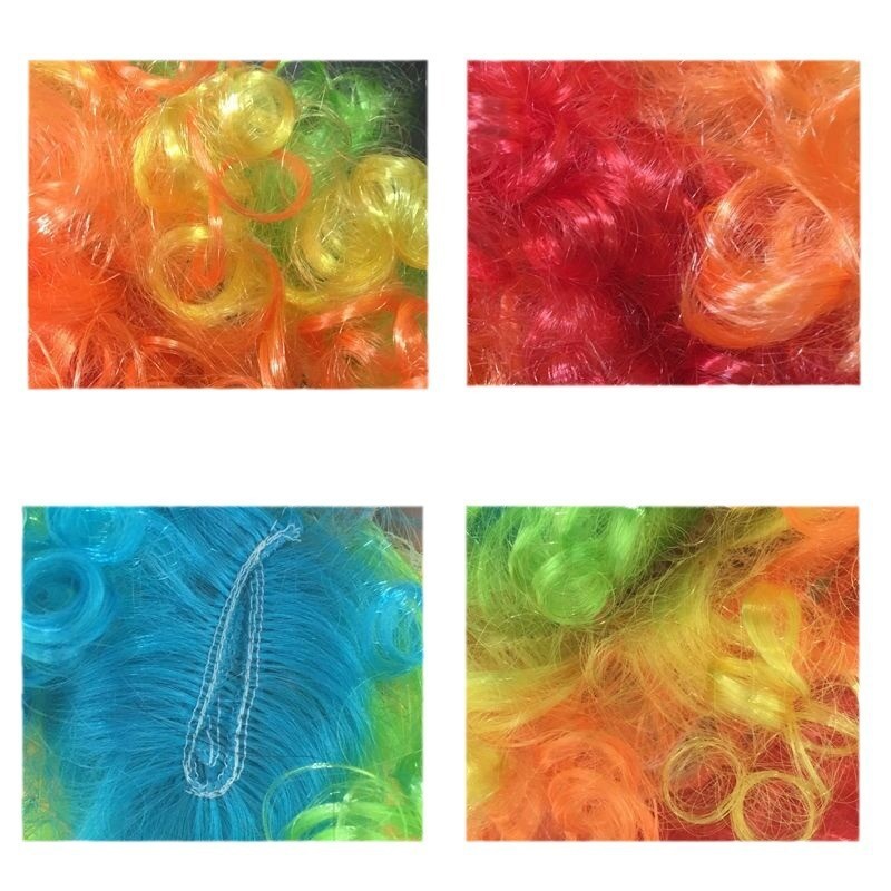 Día de los niños del 1 de junio payaso adulto divertido espectáculo peluca accesorios porristas gorras de color