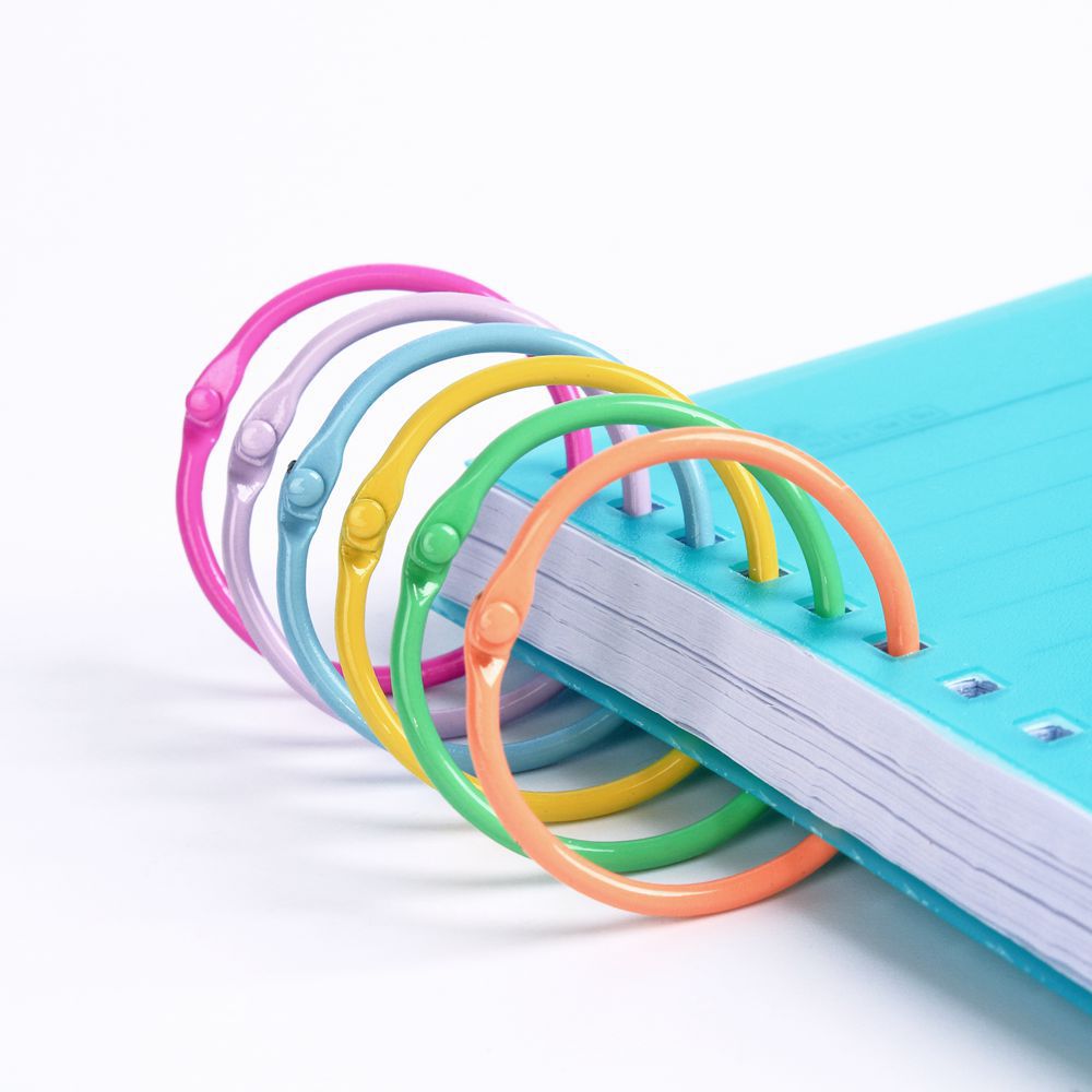 厂家批发烤漆彩色卡圈金属书圈活动开口圈装订铁圈活页圈