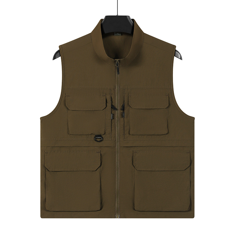 chaleco de pesca de alta gama de nylon rápido secado fotografía caballo clip hombre al aire libre montaña multi-bolsillo chaleco personalizado