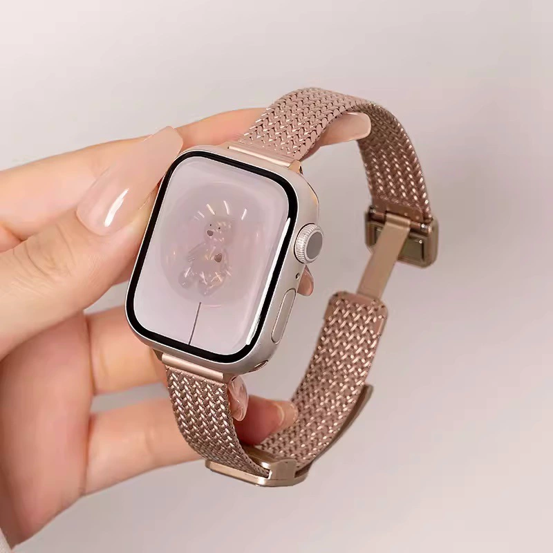 Подходит для AppleWatchs10, ремешок с магнитным ушком из тонкой пшеницы, для Apple Watch iwatchs9s8S7654
