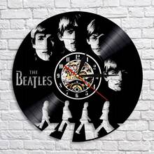 黑胶唱片挂钟 the beatles Vinyl record Clock 创意黑胶时钟