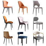 酒店小户型不锈钢餐椅靠背软面舒适网红休闲会客接待洽谈铁艺椅子