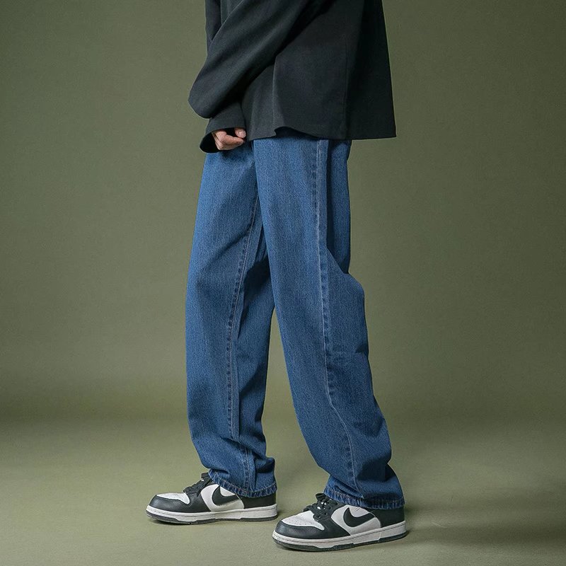 Pantalones vaqueros sueltos marca de moda de primavera y otoño para hombres pantalones de pierna ancha rectos sueltos 2022 nuevos pantalones casuales de calle alta