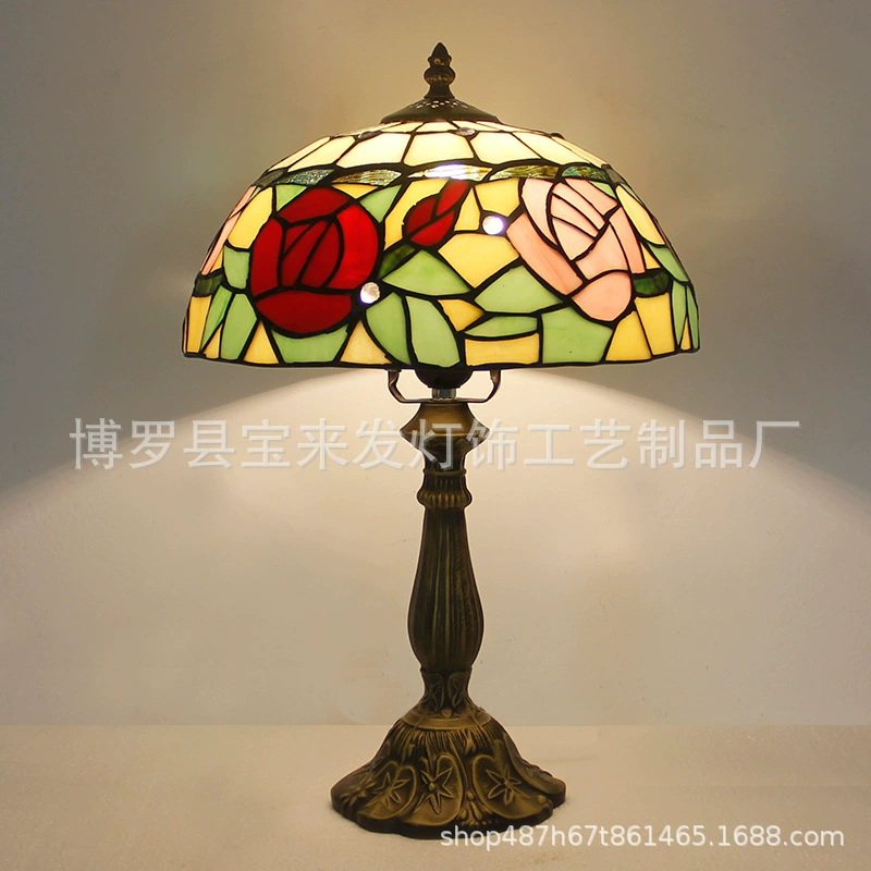 Retro table lamp for bed, lantern, creative villa for hotel