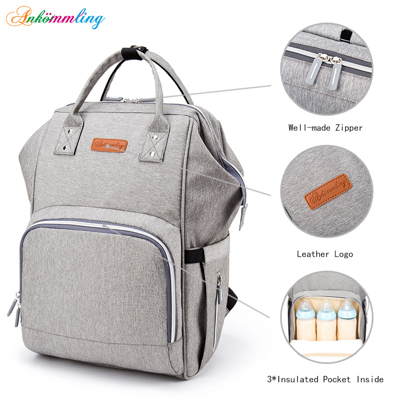 Bolso de mamá Bolso de madre de hombro multifuncional de gran capacidad Venta caliente transfronteriza de ballena con fabricante de origen de bolso de madre e bebé USB