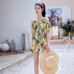 Women's Plus-Size Conservative One-Piece Swimsuit with High-Quality Design, Perfect for Hot Springs—Two-Piece Swimwear Set