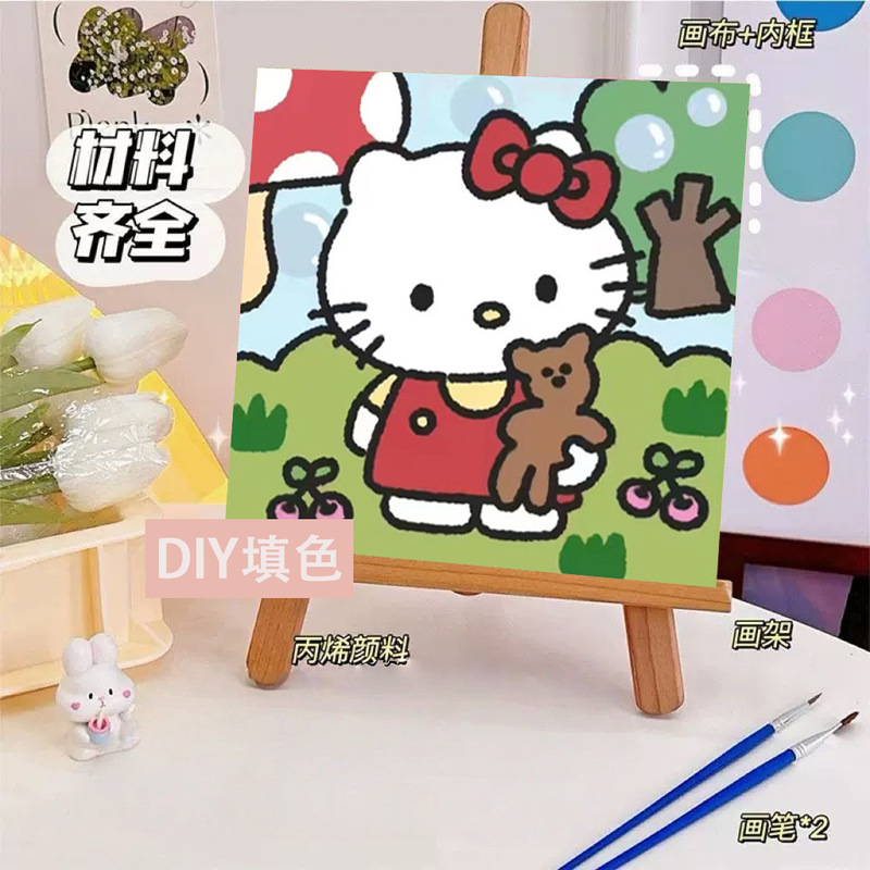 サンリオデジタル油絵 diy 手描きカラーリングクロミメロディー漫画かわいい装飾画メーカー卸売|undefined