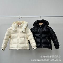 新款儿童加厚90白鸭绒保暖连帽外套男童女童中大童宝宝冬御寒神器