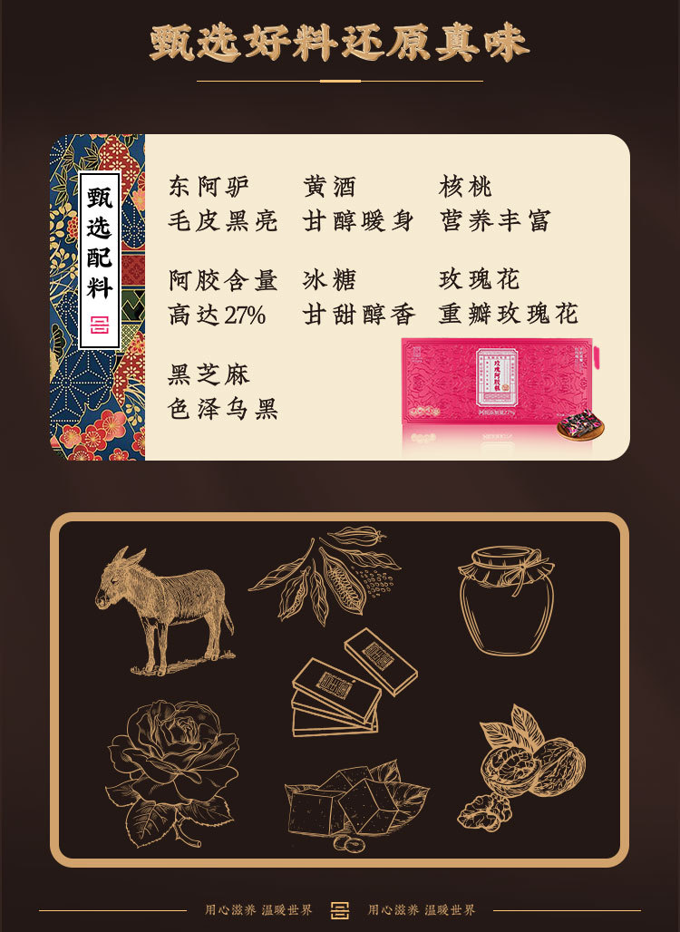Rose Ejiao Cake (Ejiao Gao) — Shandong Donkey-Hide Gelatin Rose Paste, Ready to Eat Gift Box overview