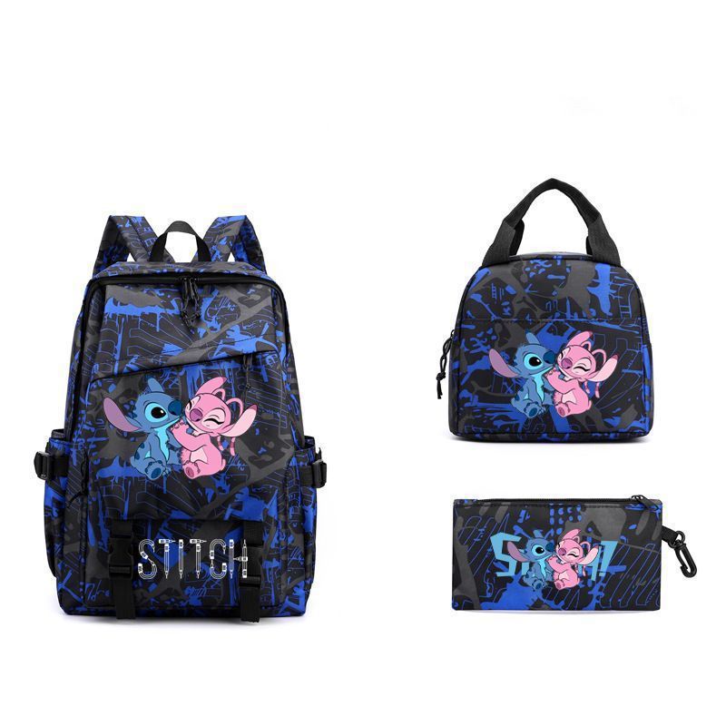 Star Baby Stitch mochila bolsas de almuerzo + bolsas de bolsillo bolsas de hombro bolsas escolares de tres piezas