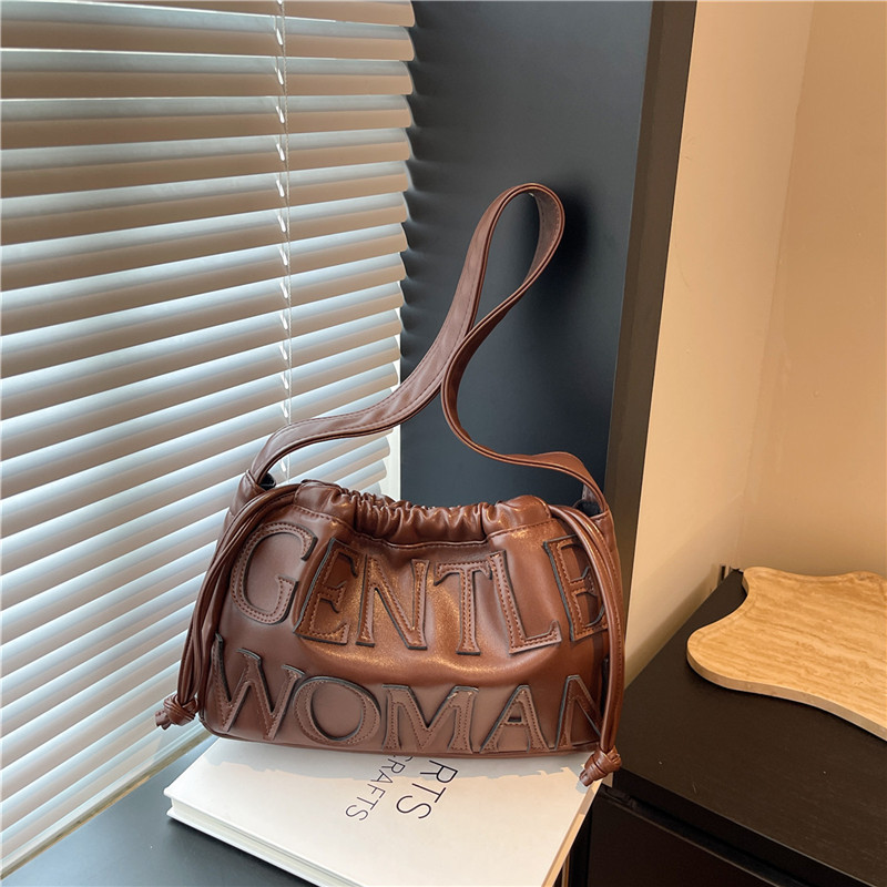 Thailand Gentlewoman Embossed Letter Bag 2025 New Heavy Embroidery Thread Retro Dumpling Bag Shoulder Bag