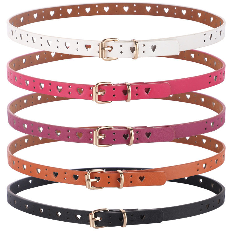 Women's soft leather belt fashion decoration all-match student black pin buckle children's Korean style small fragrance simple fine wholesale