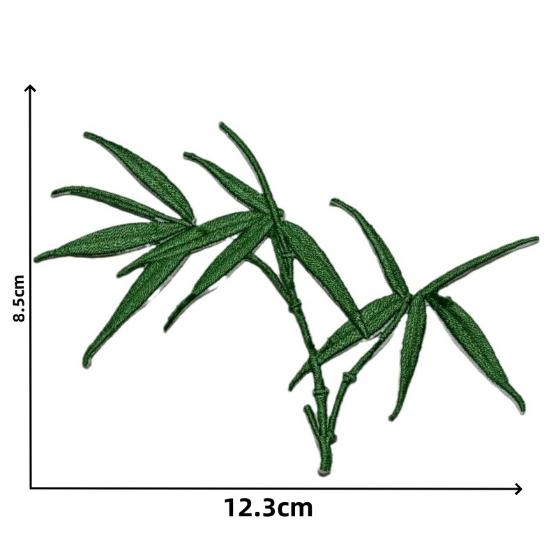 竹叶子刺绣装饰贴铃兰刺绣布贴蚕丝扇装饰辅料破洞修补熨烫补丁贴