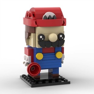 MOC building blocks compatible with Lego puzzle assembled square head 40648 Super Mario 40646 Luigi building blocks