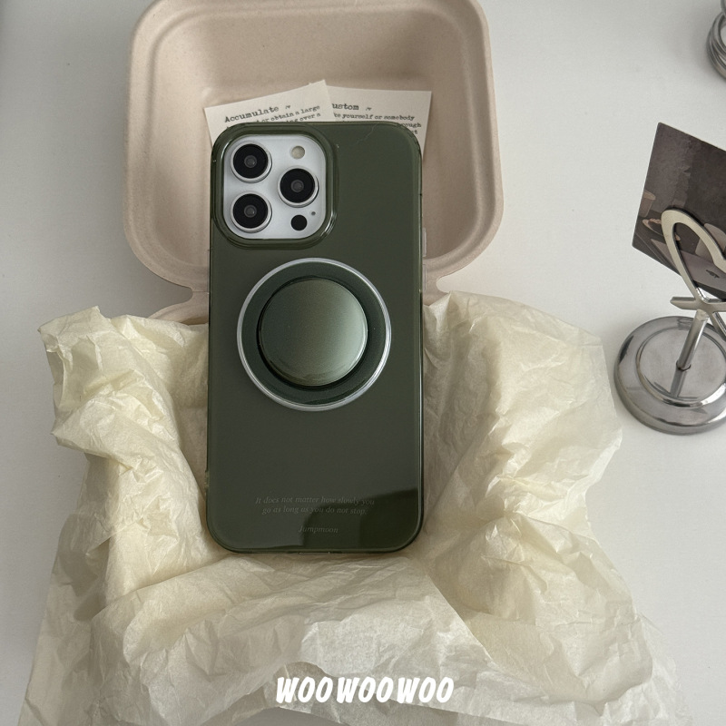 小众高级复古墨绿色适用iPhone16promax苹果15手机壳14磁吸支架13|undefined