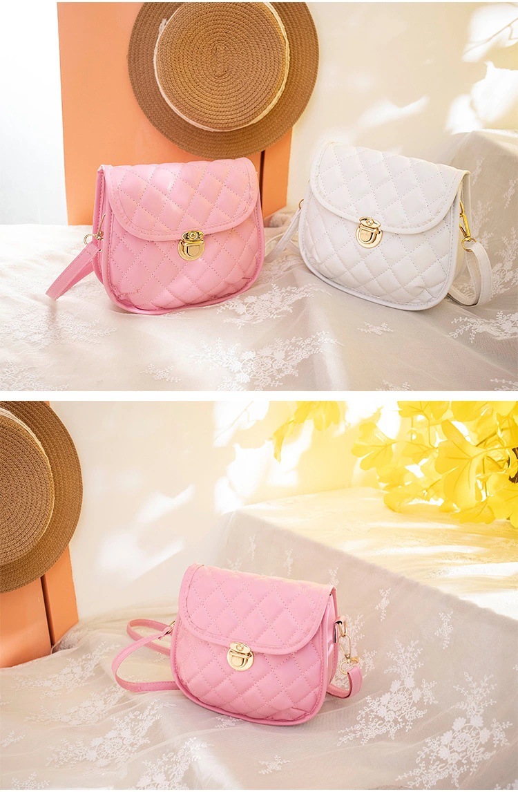 New Style Simple Rhombus Embroidery Thread Messenger Solid Color Small Bag display picture 4