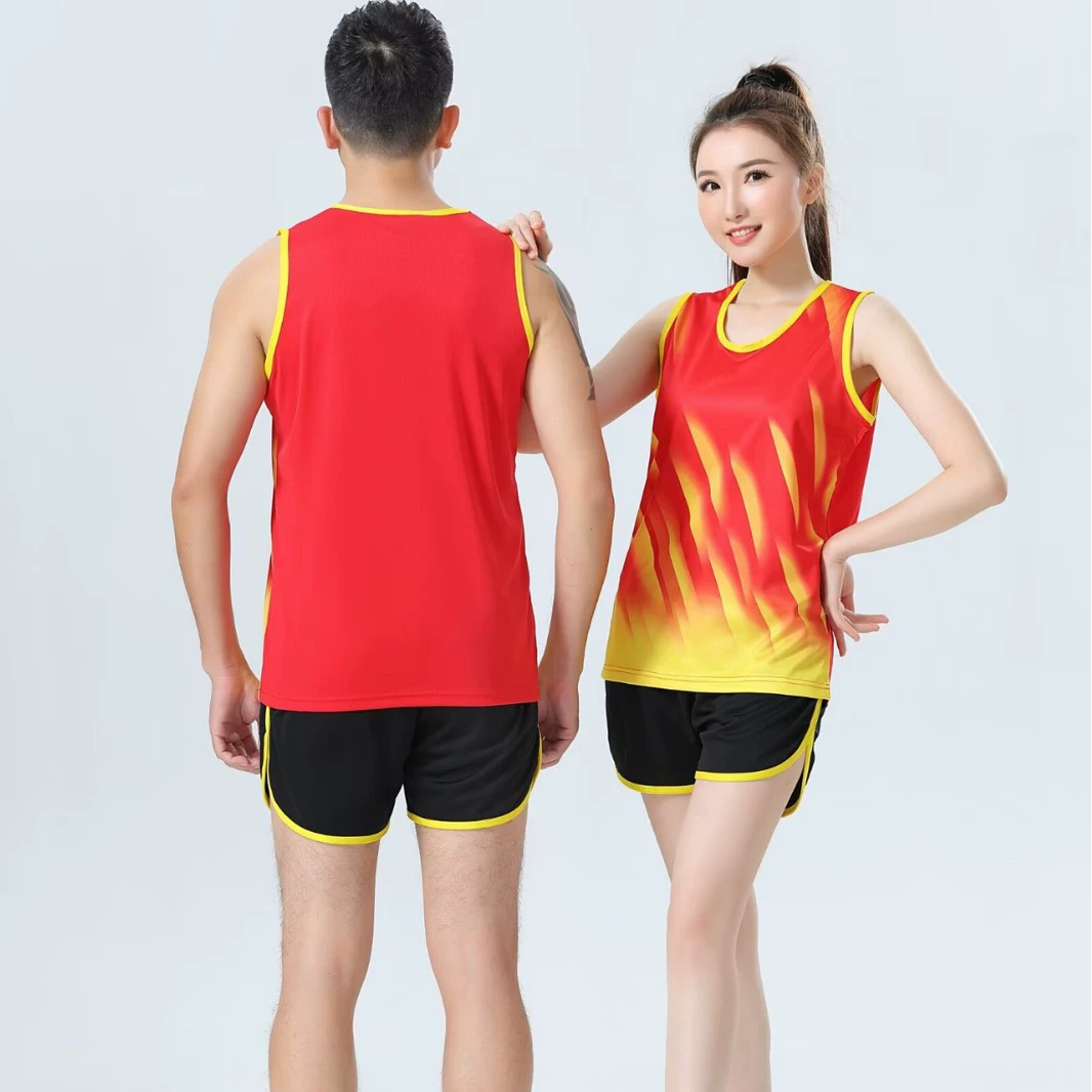 Мужские и женские пары легкоатлетический костюм для взрослых летняя тренировочная форма мужской M-5XL женский S-3XL