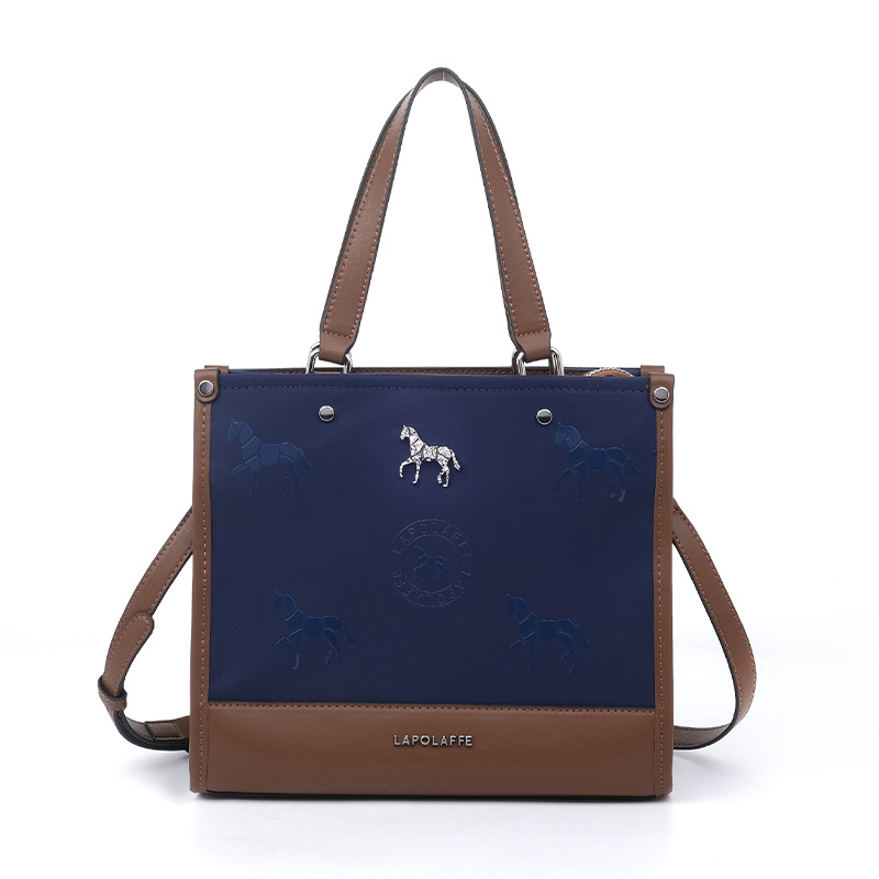 Bolsa de negocios de mujer portátil impresa de nylon tela negra alta sensación de ultra fibra bolso pequeño LP7238 #