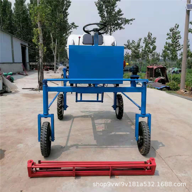 宽幅四轮打药机 高度1米轮距可调节 15马力水冷柴油机电启动
