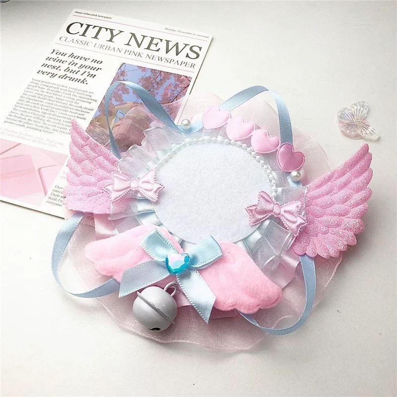 Розетка-значок (Bajimai Gu) 55–75 мм, японское 2D-кружево, лента и колокольчик