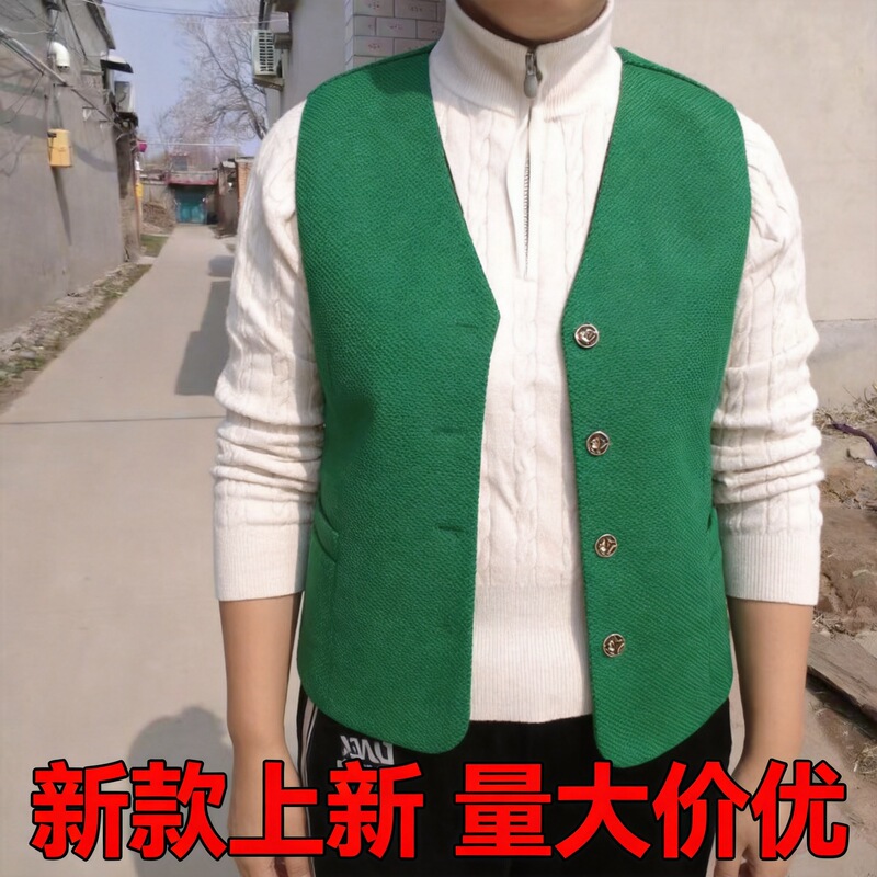 Spring and Autumn Style Women's Vest for Middle-Aged and Elderly, Solid Color Short Vest, Loose and Versatile Thin Jacket Top Spring and Autumn Style Women's Vest for Middle-Aged and Elderly, Solid Color Short Vest, Loose and Versatile Thin Jacket Top