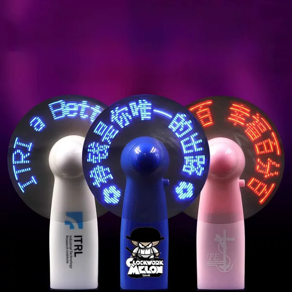 Flash Fan Customized Advertising Support Gift Mini Handheld Luminous Customized Creative Small Fan Shipped on the Same Day