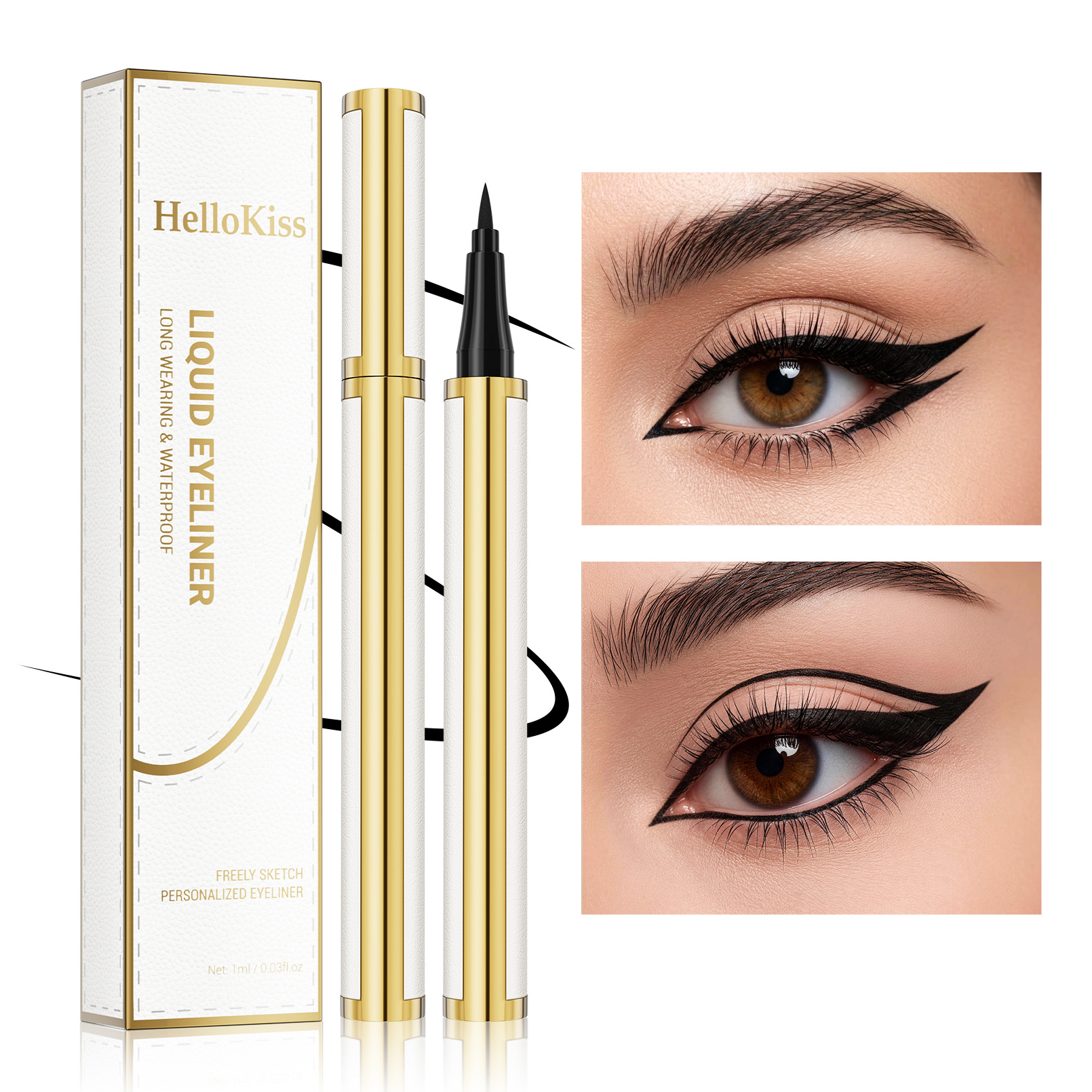 Hellokiss Lambskin Eyeliner Waterproof Quick-Drying Non-Smudge Eyeliner Cross-Border Amazon Tk Hot Product