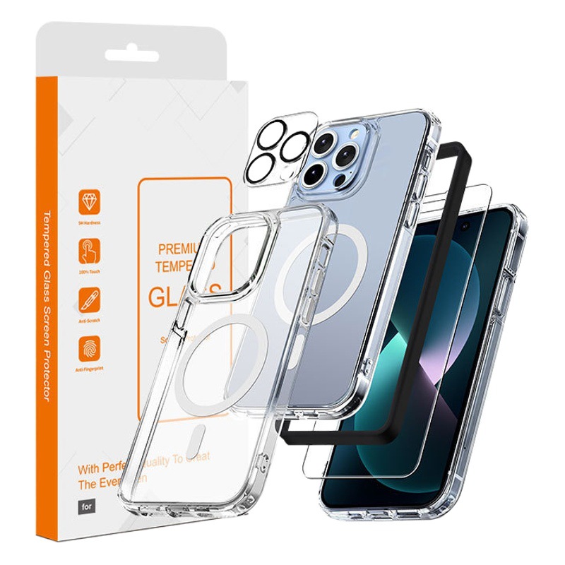 Aplicable a la cáscara protectora magnética transparente de la serie iPhone15 de la cáscara del teléfono móvil de Apple 15Pro MagSafe carga inalámbrica