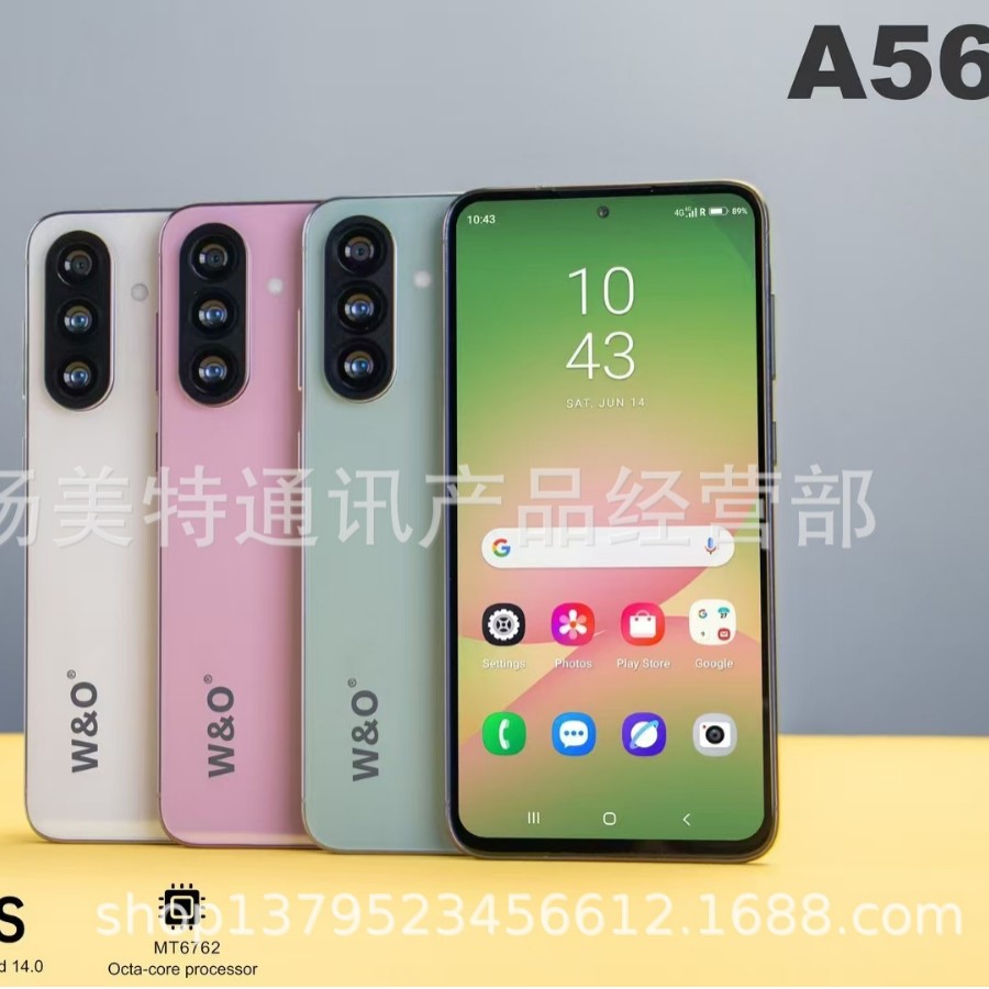 跨境新款A56直板智能手机  A70 A50 ZERO40 M16 M06 A26 外文手机