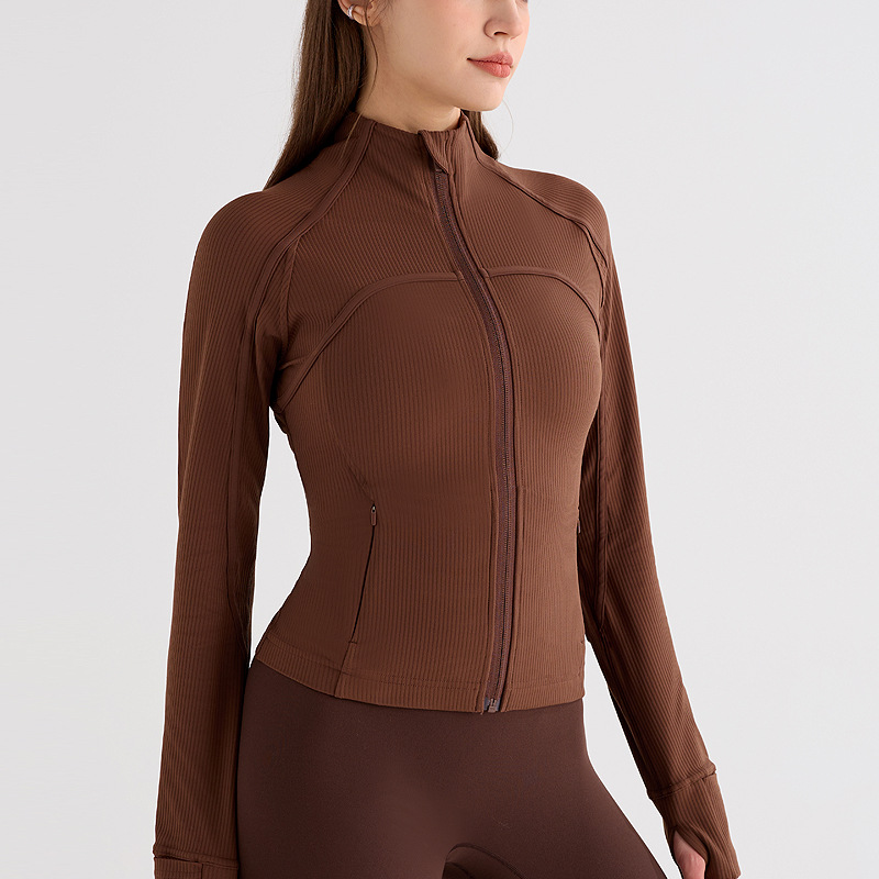 Rostella Lulu chaqueta de yoga de cuello con cremallera, chaqueta deportiva de manga larga, acondicionamiento transpirable, secado rápido