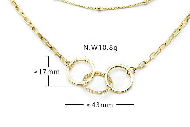 Simple Double Zircon Chain Necklace Wholesale display picture 1