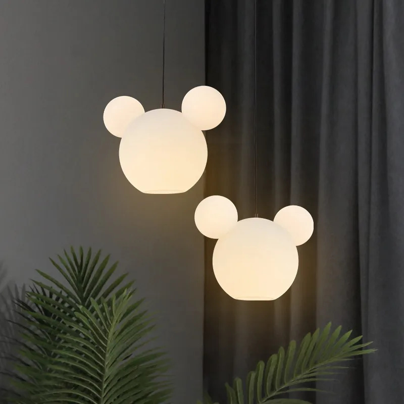 Mickey chandelier modern minimalist master bedroom lamp creative room lamp living room dining room warm bubble bedroom children's room lamp Mickey chandelier modern minimalist master bedroom lamp creative room lamp living room dining room warm bubble bedroom children's room lamp