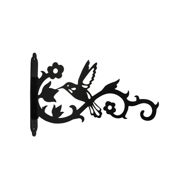 美学の壁の植物のフックの屋内および屋外-金属の掛かる植物のブラケットのベルトの美しい鳥の図