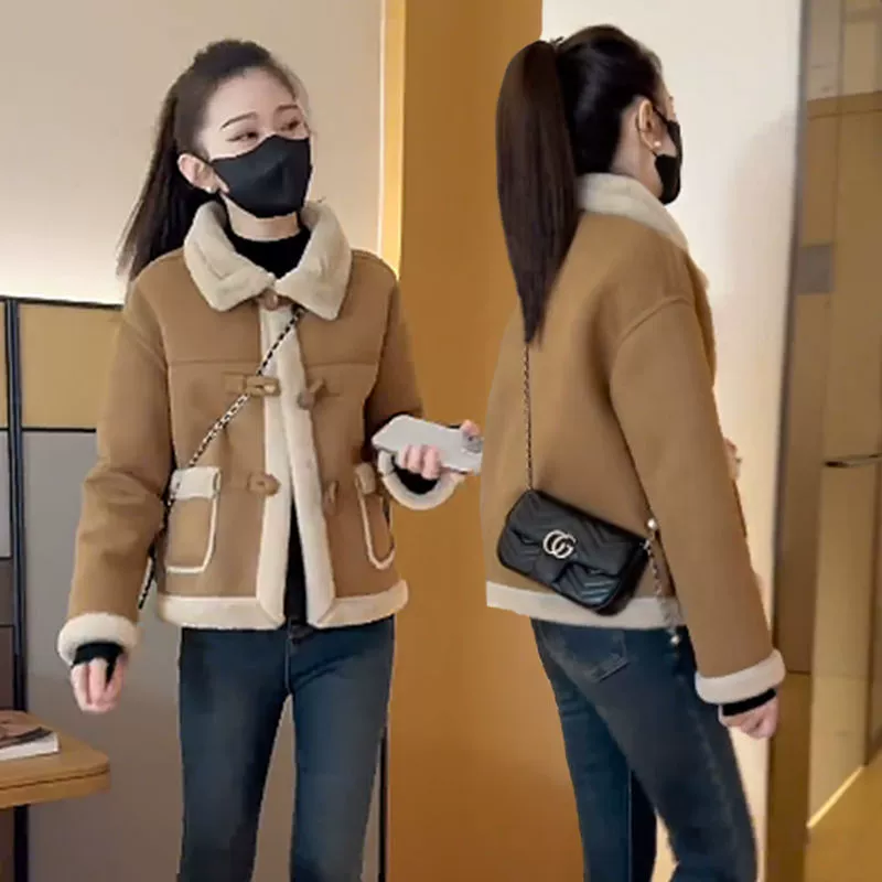 Маленькая куртка с длинными рукавами теплая и утолщая 2024 осенью и зимой