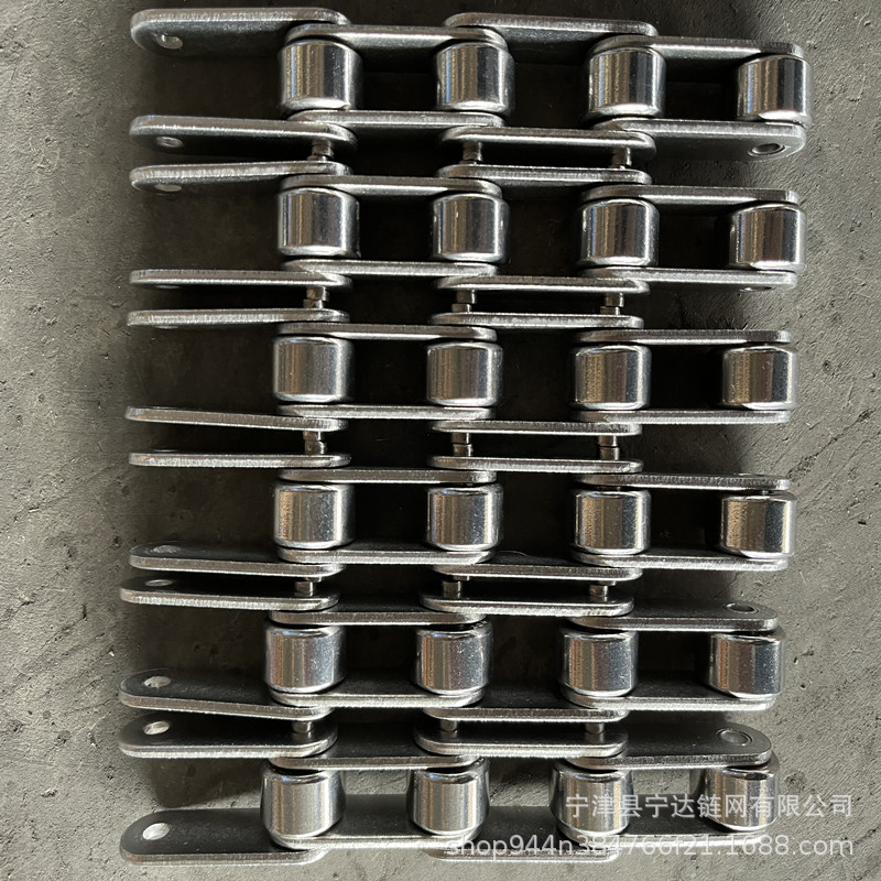 厂家生产工业传动链条 不锈钢大滚珠直板输送链条碳钢弯板链条