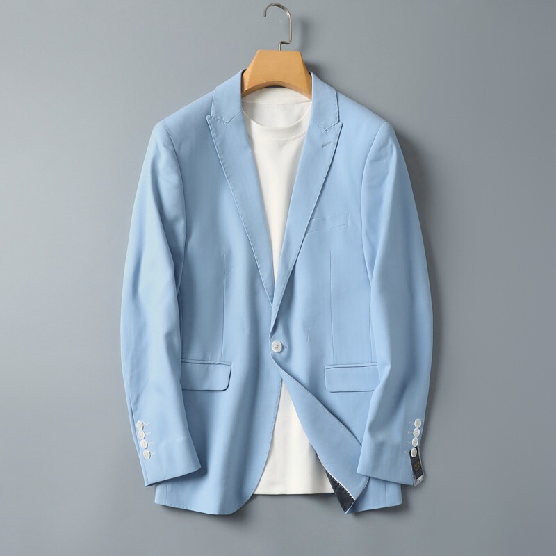 European Station 2026 Spring and Autumn New Men's Casual Slim Fit Pinstripe Blazer Jacket Dx6931 European Station 2026 Spring and Autumn New Men's Casual Slim Fit Pinstripe Blazer Jacket Dx6931