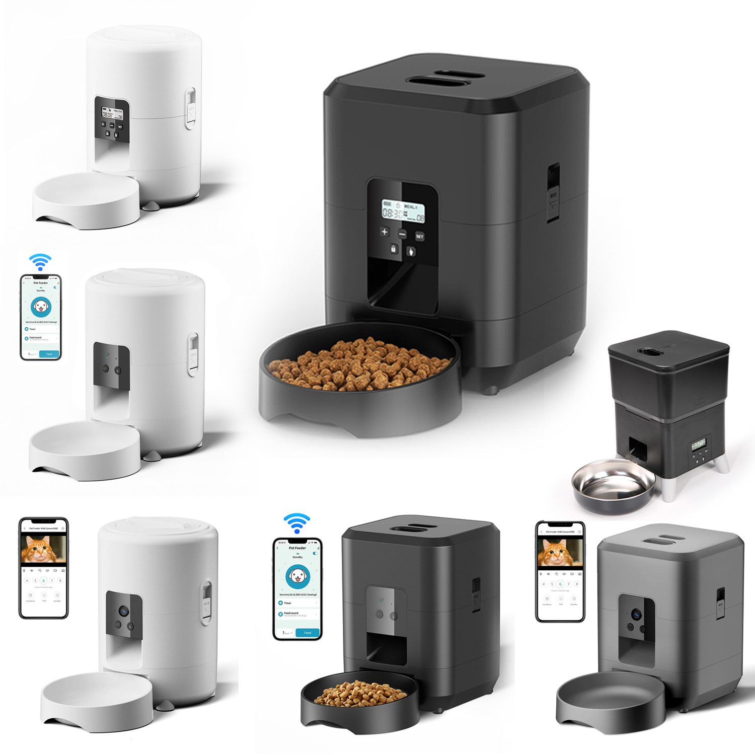 亚马逊宠物智能喂食器2L狗狗投食机WIFI定时猫粮投喂器厂家直销
