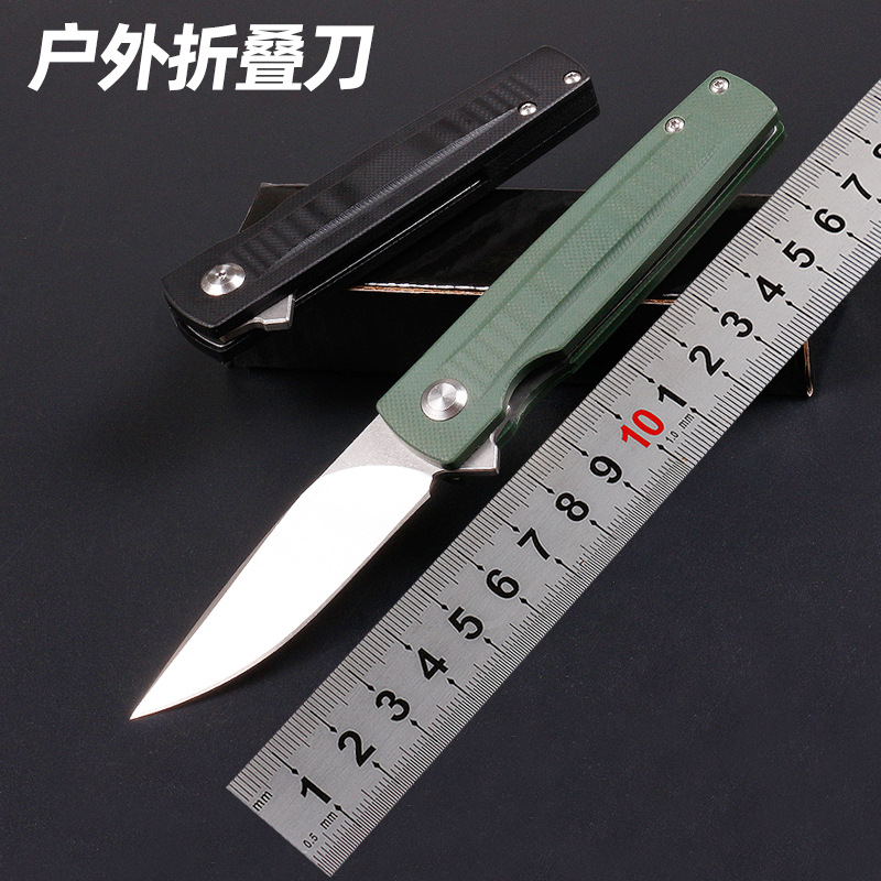 折刀户外求生高硬度快开刀片折叠刀战术8CR防身刀G10手柄代发