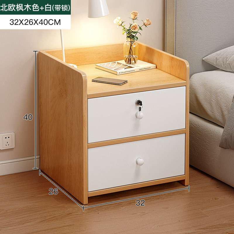 Mesita de noche, estante pequeño minimalista moderno, dormitorio principal simple, nuevo armario de almacenamiento, pequeño armario junto a la cama