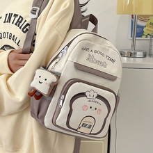 新款小学生书包女童韩版大容量校园护脊简约双肩包男生背包跨境