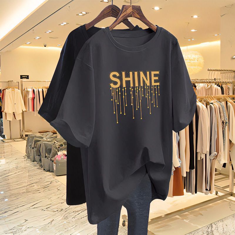 Plus-Size Maternity Summer Clothing Large Size 150kg Pure Cotton New 2024 Mid-Length Loose Short-Sleeve T-Shirt Stylish Top
